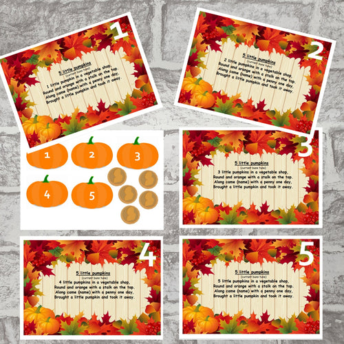 5 Pumpkins Number Rhyme